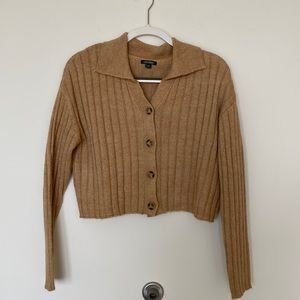 Target cropped v-neck button up sweater